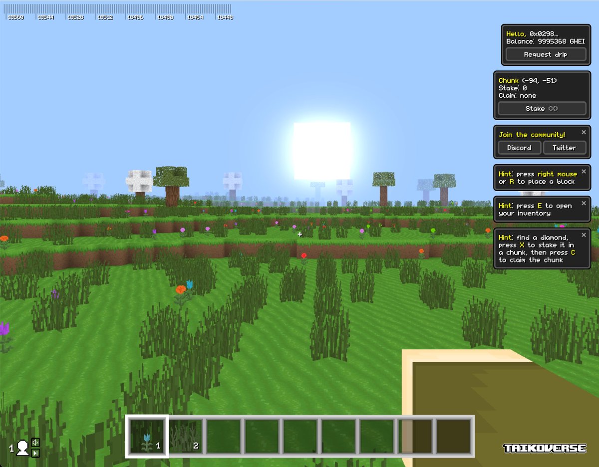 sporeforge's tweet photo. Today we are excited to share the launch of Taikoverse, a fully on-chain minecraft game. It's an Autonomous World running on Taiko inception layer. https://t.co/pLH5bLMgnZ