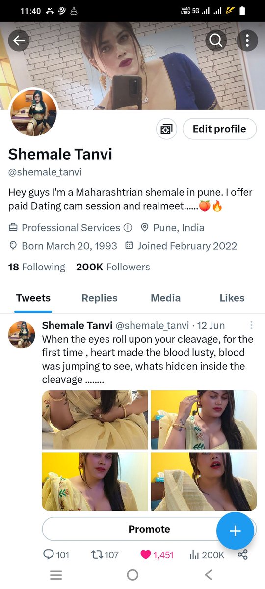 Thanks my twitter and shemale lover family 200k for ur support............🙏❤️