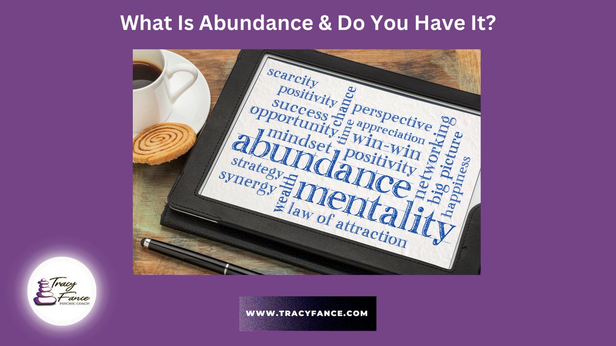Abundance to me is having enough of whatever you need in life; health, wealth, happiness, love, etc. Read my blog 'Abundance Mindset' & find out more: bit.ly/44opMCU #blog #coachingwithtracyfance #abundance #mindset #abundancemindset #lawofattraction #meditation