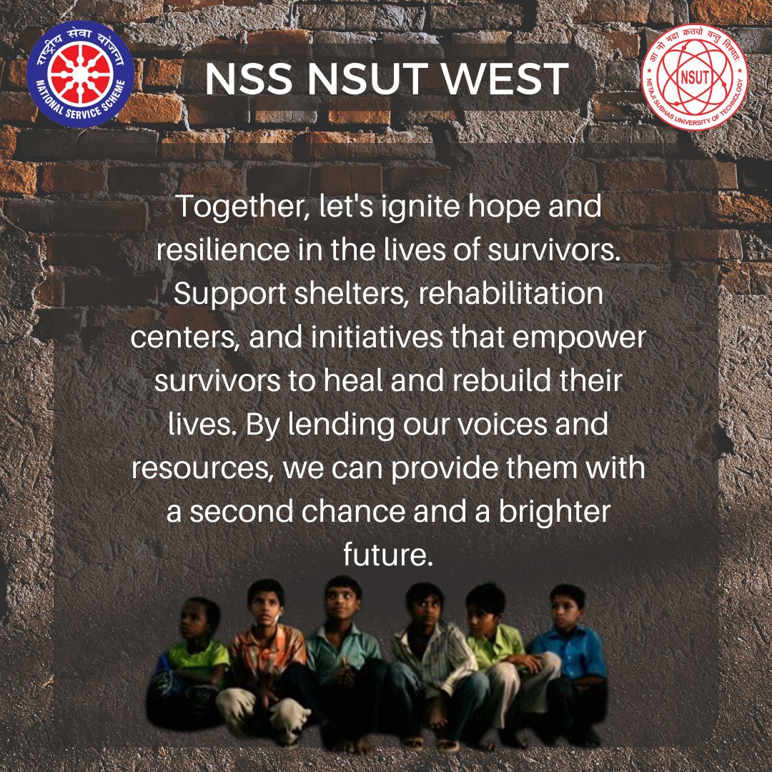 _nssnsutwest's tweet photo. Every child deserves a safe childhood. Join us in raising awareness and taking action against #ChildTrafficking. Together, we can protect our children and create a world where they can flourish and dream freely.
#awarenesscampaign #ProtectOurKids #childexplotation https://t.co/dlNXlERE8q