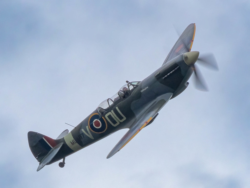 Photo_Rutland's tweet photo. Couple of shots from Burghley House Battle proms last night of the Grace Spitfire and Red Devils parachute display team. https://t.co/DfYThUy7DS