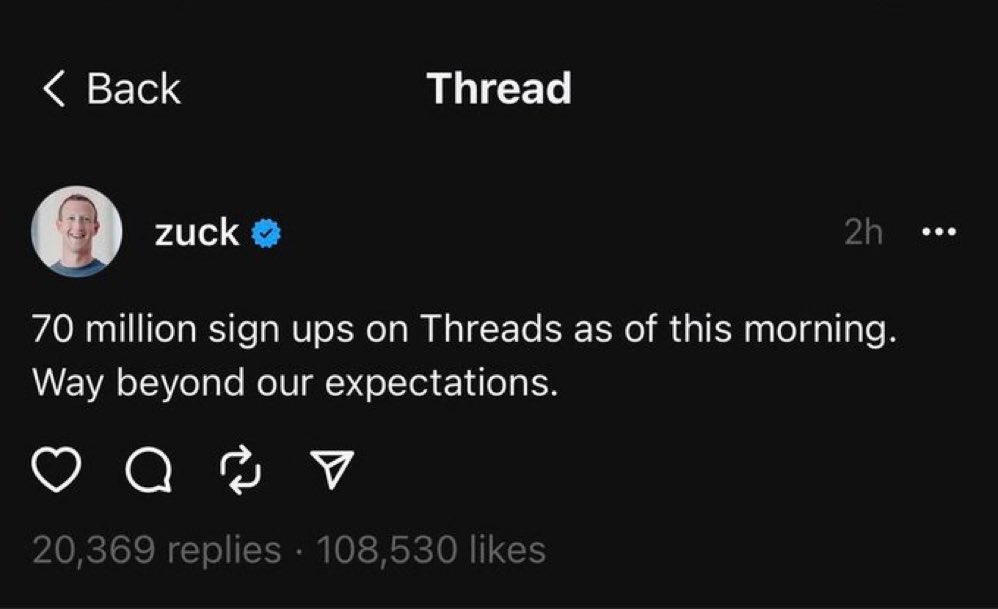 chrisisaiahfun's tweet photo. Lots of focus on how this has been astronomical success. But reading through the threads in Threads (limited features, UX), wonder how sustainable would this user base be. Interesting the other huge success of late (ChatGPT) is starting to see drop in user base. https://t.co/nIuOsIyOFo