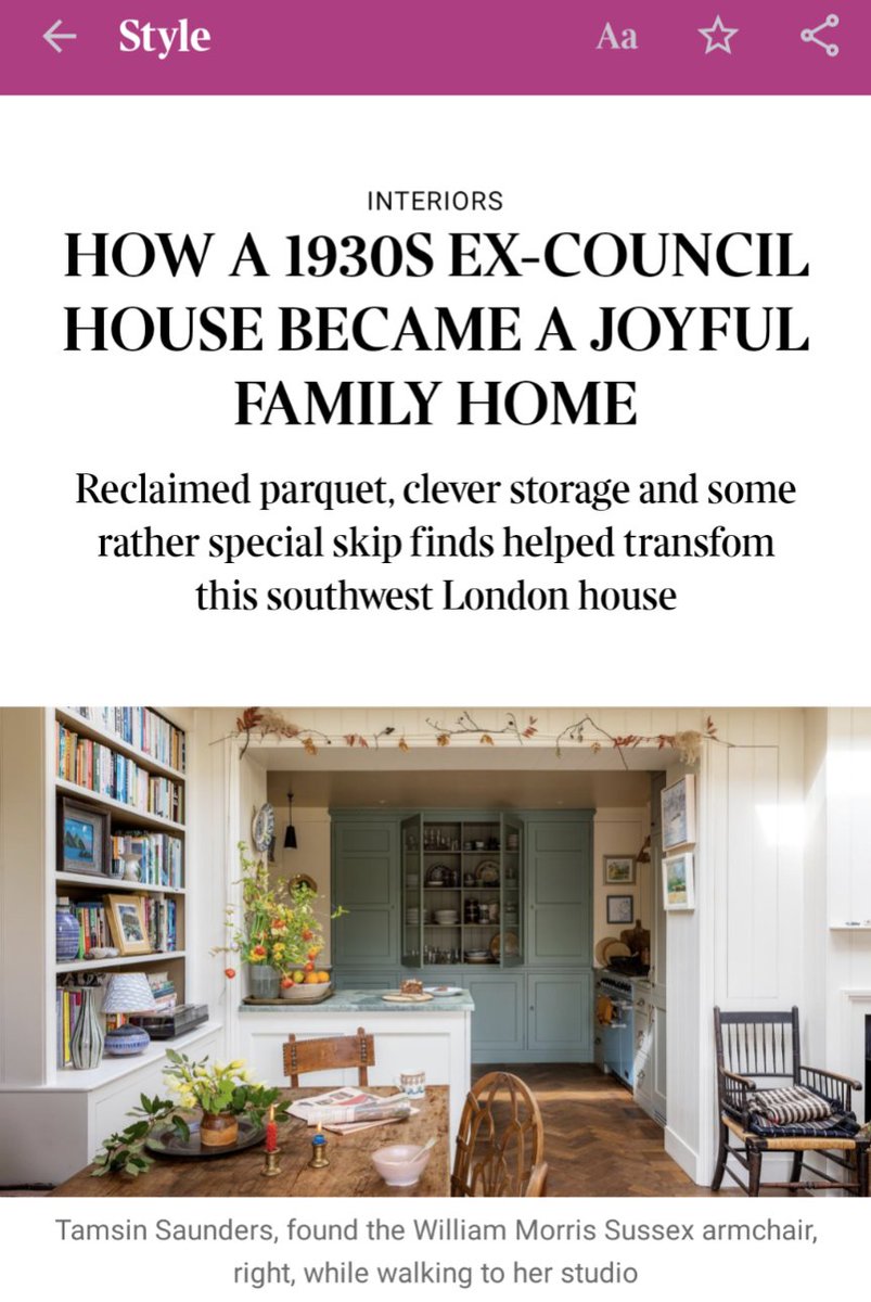 I wonder if it was ever a joyful family home before the middle class got hold of it. (From the Sunday Times.)