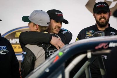 BBarr_'s tweet photo. Not his first win at Atlanta! Congrats! @JHNemechek @ToyotaRacing https://t.co/kv4XE6kA1U