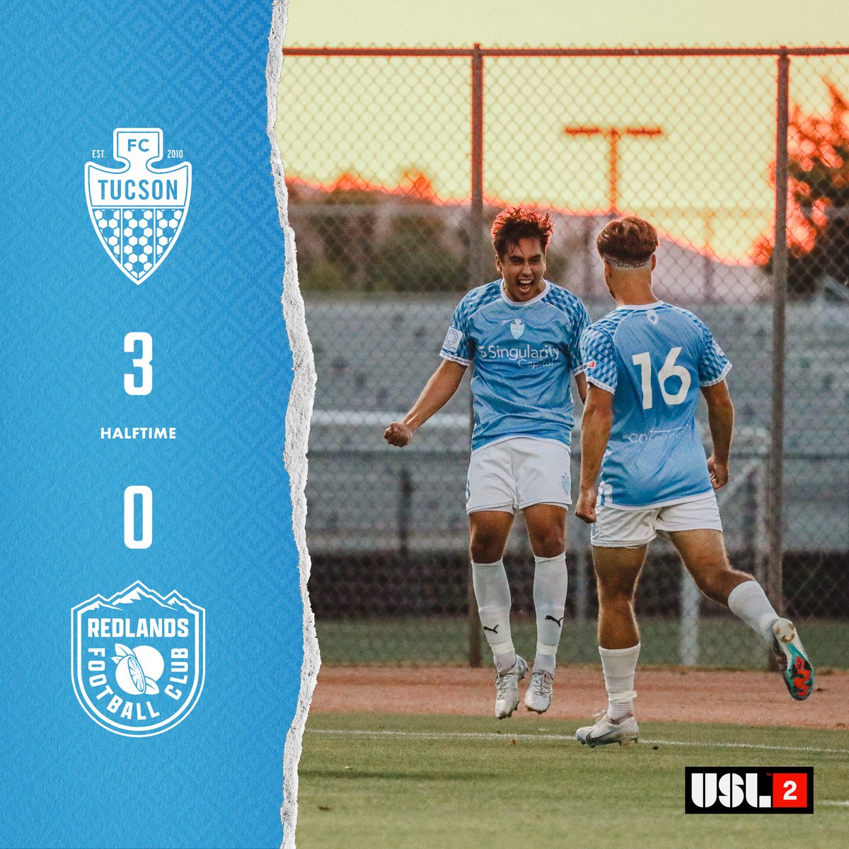FCTucson's tweet photo. Halftime
#OurCity #OurClub #OurMoment #FCTvRFC https://t.co/RmrR14zIsE