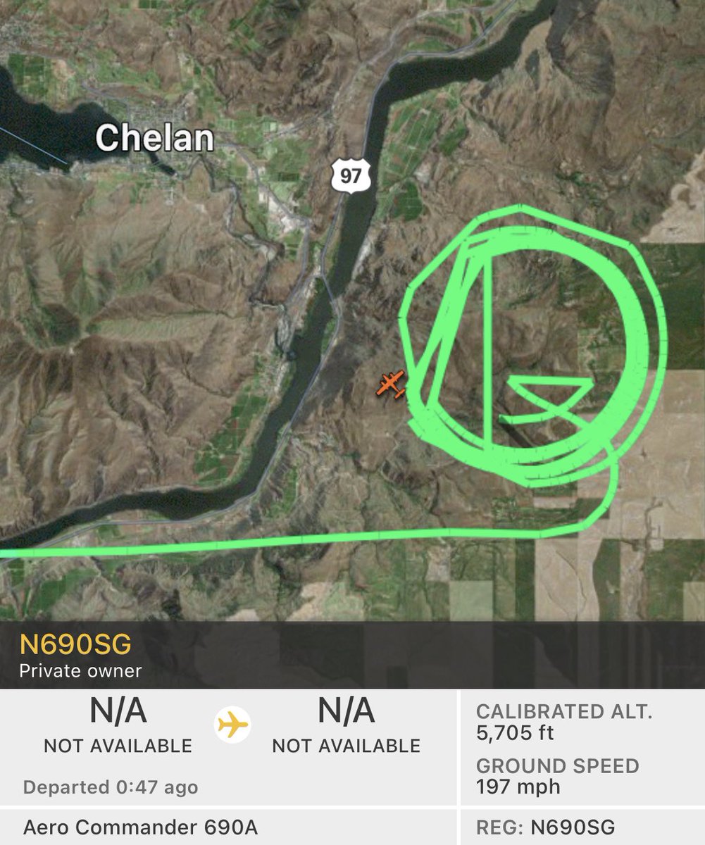 Looks like we have a wildfire near Chelan - I can see smoke from Manson and it looks like there’s a firefighting aircraft already orbiting. #wawildfire