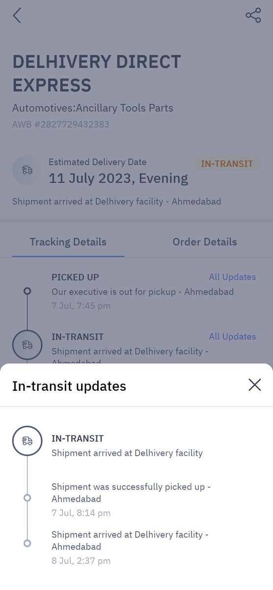 mdfaishal88's tweet photo. @help_delhivery Why my package is still laying down in Ahmedabad &amp; no movement of package. It's already 5 days passed of booking, not yet reached to my destination. What type of express service is this? Can you people do something so that it can reached to the destination at the earliest? https://t.co/aqkTUtmRBy