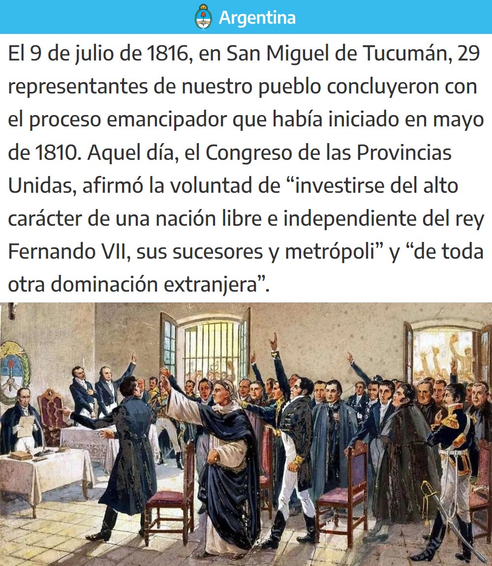 porquetendencia's tweet photo. "Viva la Patria":
Porque se cumplen 207 años desde la Declaración de la Independencia https://t.co/S0ZjwRbeyc