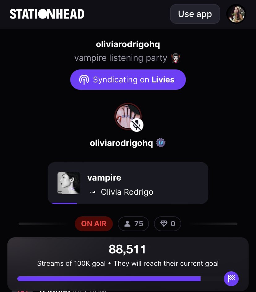 esnylei's tweet photo. @OliviaRodrigoHQ is hosting a #vampirestreamingparty ! LETS GET VAMPIRE TO 100K 🫡 @LiviesHQ https://t.co/xXb0okSiD5