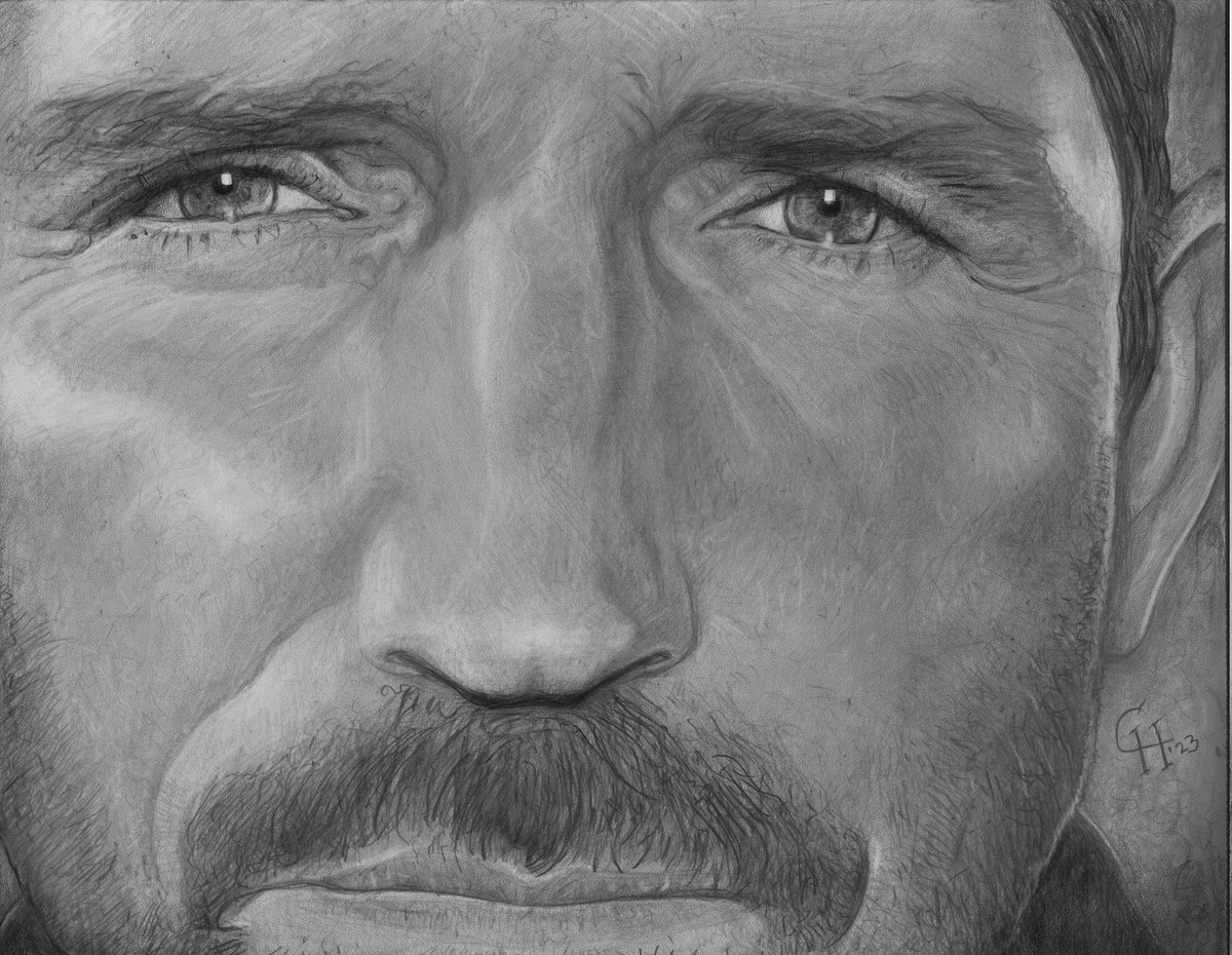 My drawing on 14”x 11” paper in pencil of Jim Caviezel