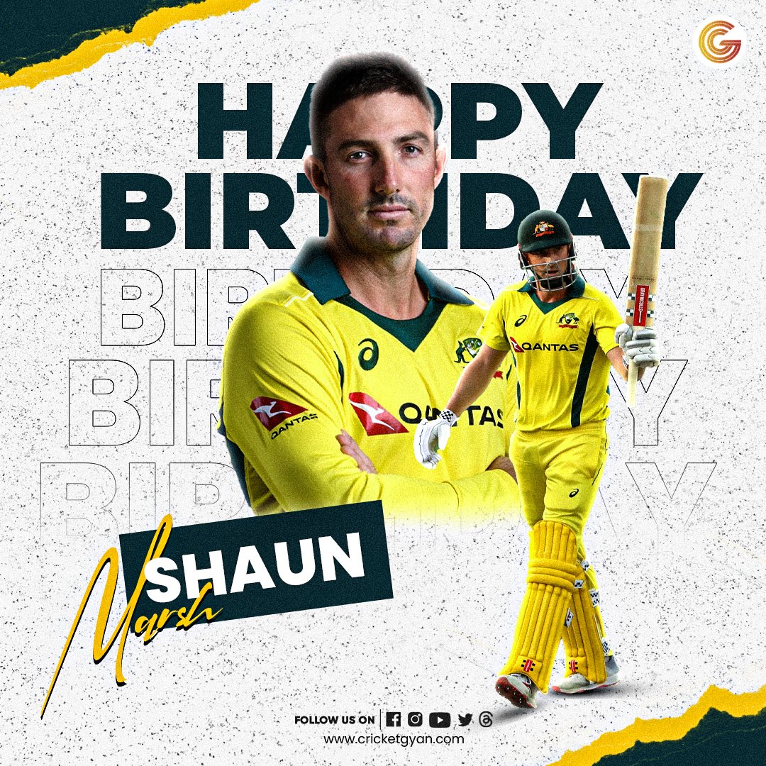 \"Wishing a very happy 40th birthday to Shaun Marsh\" 
.
.     