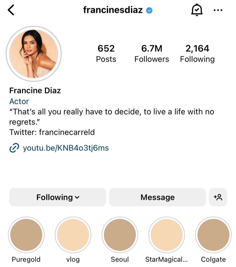 fcsdkeepers's tweet photo. francine changed her Instagram icon! 💛✨

#FrancineDiaz | @francinecarreld https://t.co/FmxQOBouOo