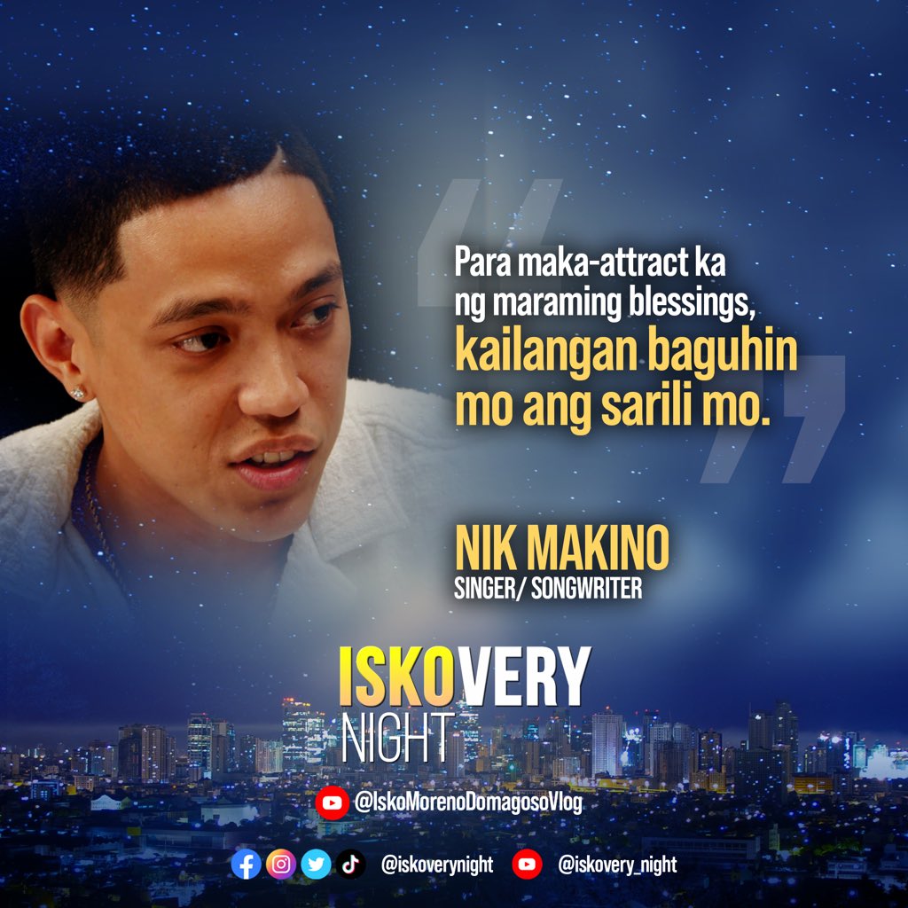 IskoveryNight's tweet photo. Tama! Manifest, maniwala kay G, simulan sa sarili!

https://t.co/7lxAOOkEaW

#IskoveryNight #NikMakino #SiobeLim #NenengB #ToTheMoon  #ISKOnversation #CitizenIsko #Season2 https://t.co/MxnmxEt6Q2