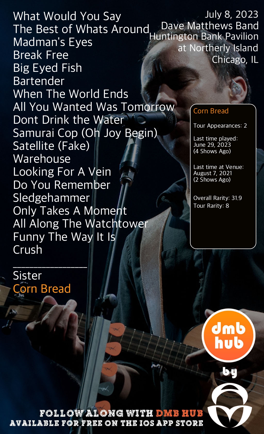 DMB Live Setlist on Twitter "Now Playing Corn Bread DMBLive DMBHub