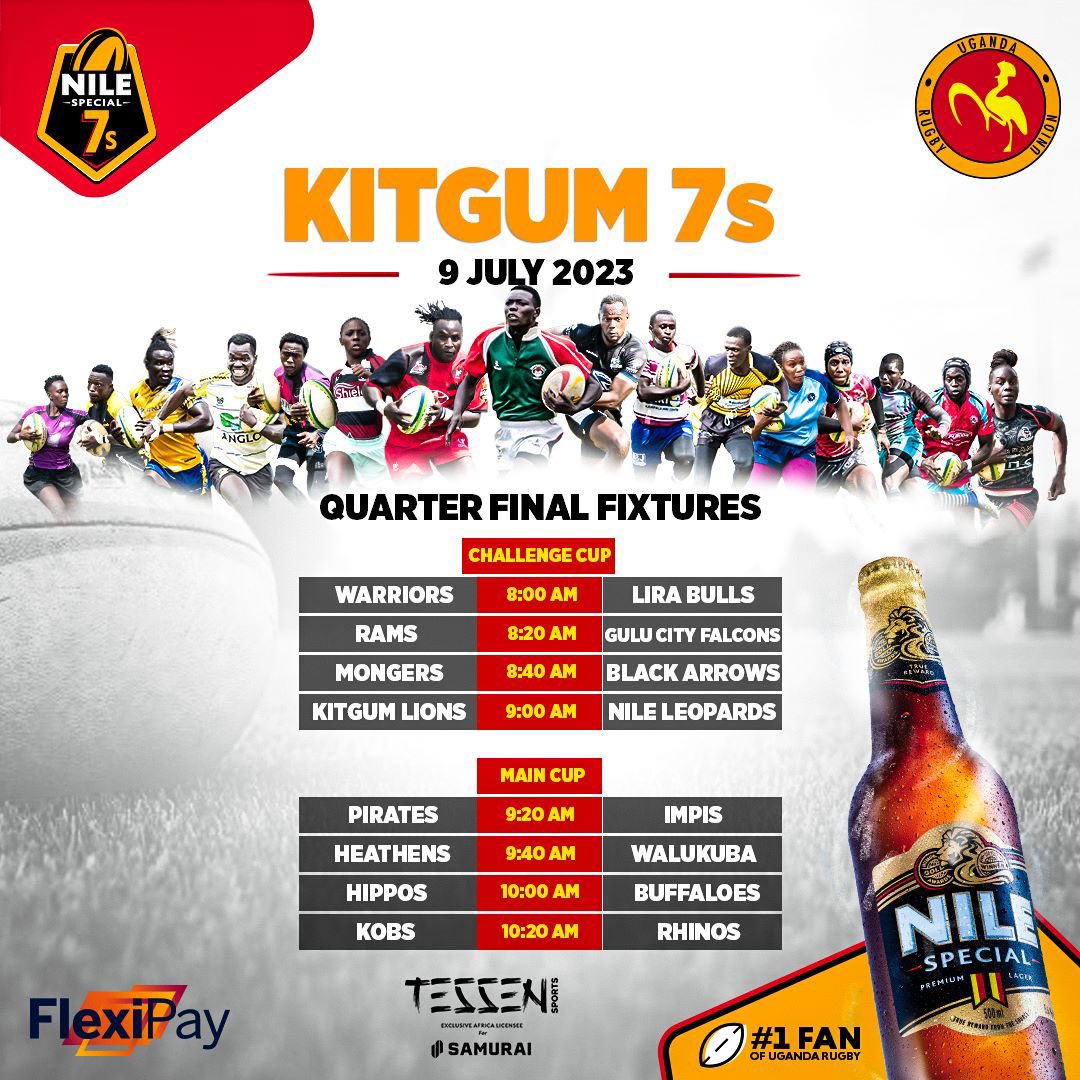 MEN’s QUARTER FINALS. 

#NileSpecial7s #Kitgum7s #UgandaRugby