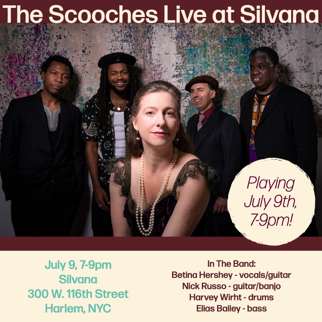 🌟 Last Minute Gig Alert! The Scooches  are playing at Silvana! 🎉
Join us Sunday night, July 9th, from 7-9pm, at <a href="/Silvananyc/">Silvana</a> for an unforgettable 🎶✨evening of music and delicious food.
#TheScooches #HometownGig #LastMinuteSurprise #Silvana
