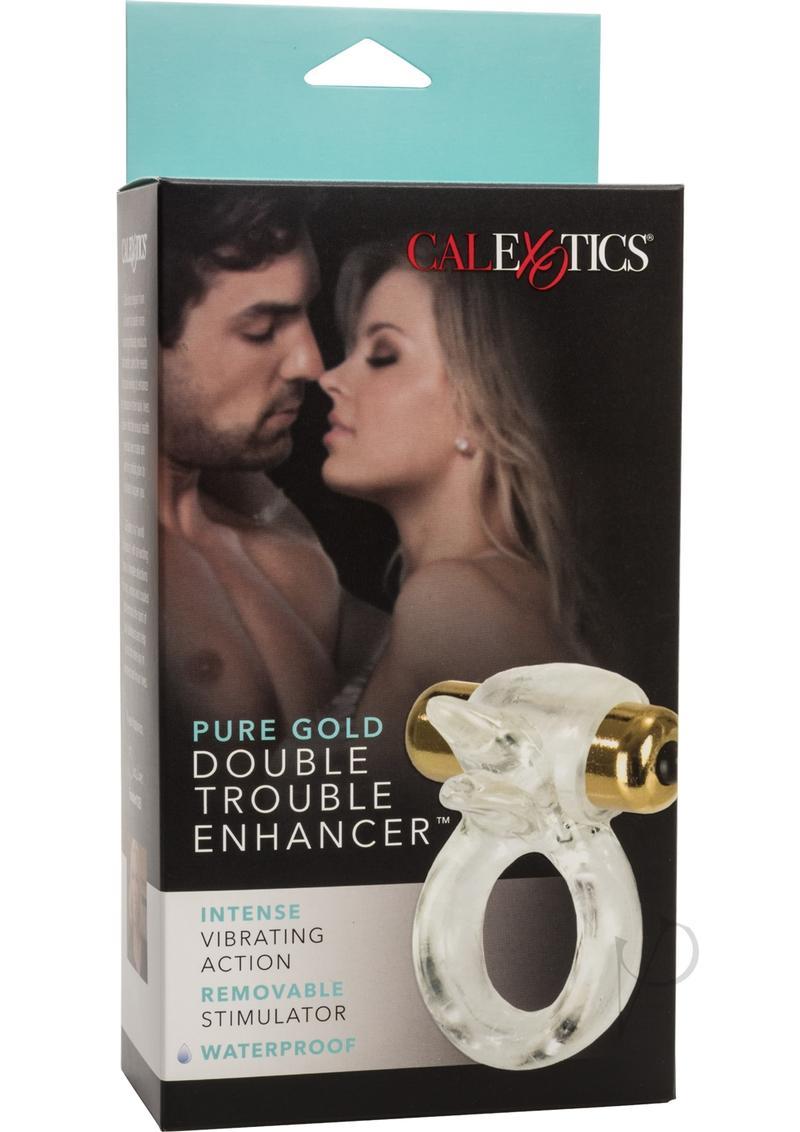 VividAdultStore's tweet photo. PURE GOLD DOUBLE TROUBLE COUPLES ENHANCER https://t.co/TWWYONmTY0 | Clear, sturdy support for him with powerful pinpoint vibrations for her. Powerful, removable push button stimulator. TPR (ring) ABS with gold plating (stimulator). Batteries included (3 watch, 6 included). https://t.co/dXsnBNBeMJ