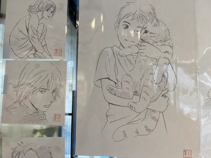 ラフ少し増えてます。千夏のうた、の猫抱いている冬紀とデス・スウィーパー、の美輪くんを描きました。 