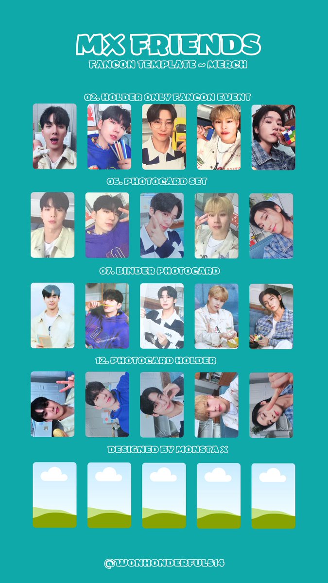 🎮 MX FRIENDS 📺 FANCON TEMPLATE PHOTOCARD LIST 📼 포토카드 리스트