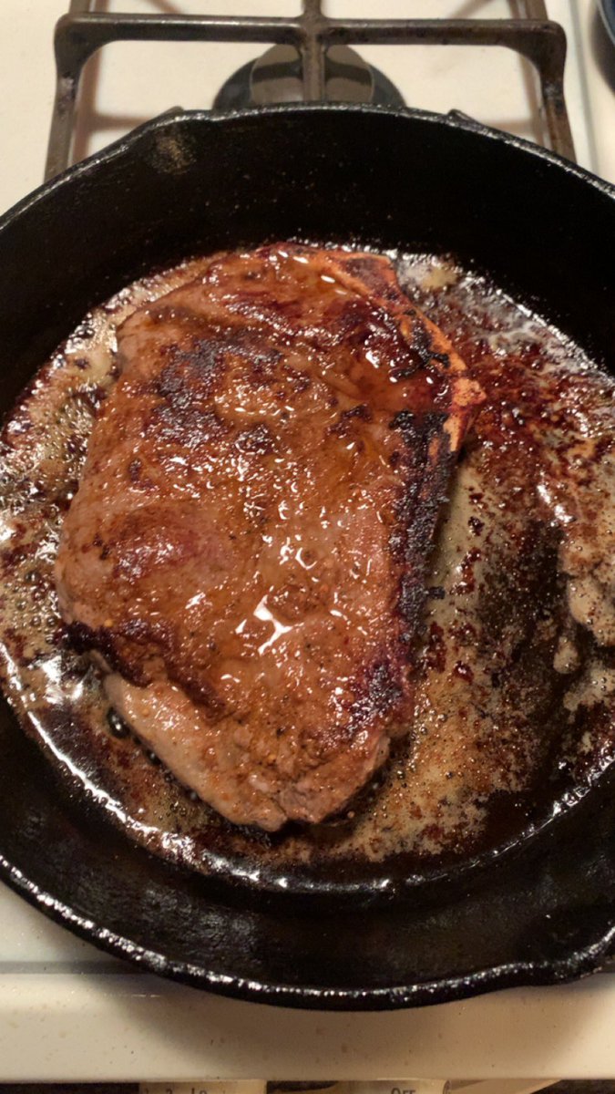 Sometimes a feller needs a late night snack. 🥩 #latenightcravings #steaklovers #castironcooking