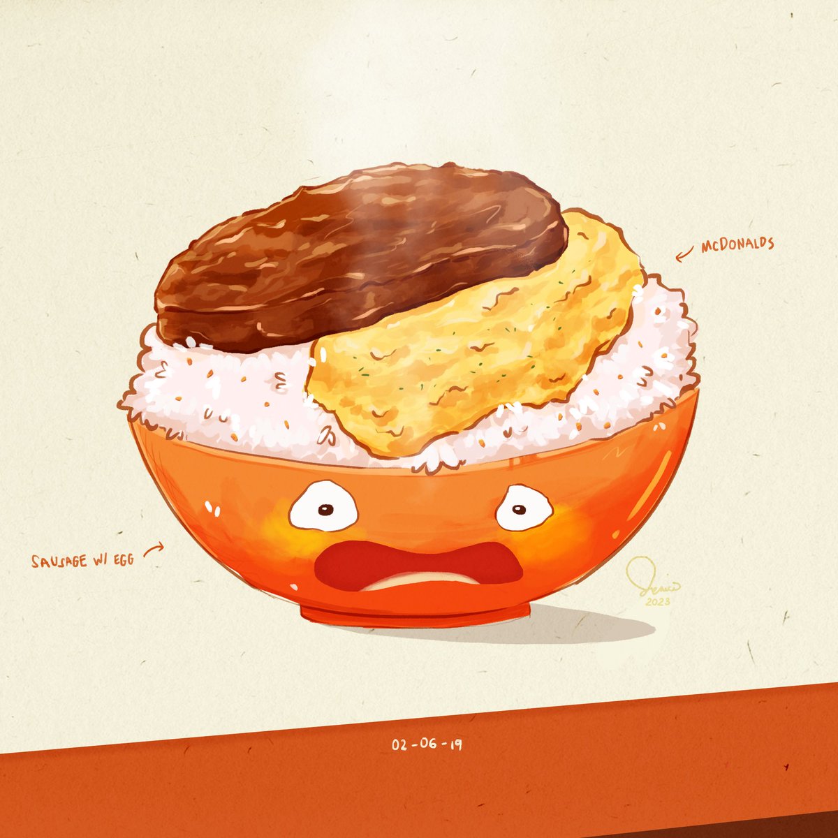 denice_thenice's tweet photo. 10. McDonald's Sausage w/ Egg or Sausagesilog's my favorite Reverse OT food (working before actual office hours)
Reimagined this in a Calcifer bowl para cutiee sana pero it turned out to look like this 🤯🤯🤯
#artph #ArtistOnTwitter #foodart #Foodie #silog #McDonalds https://t.co/3UUKg96tXv