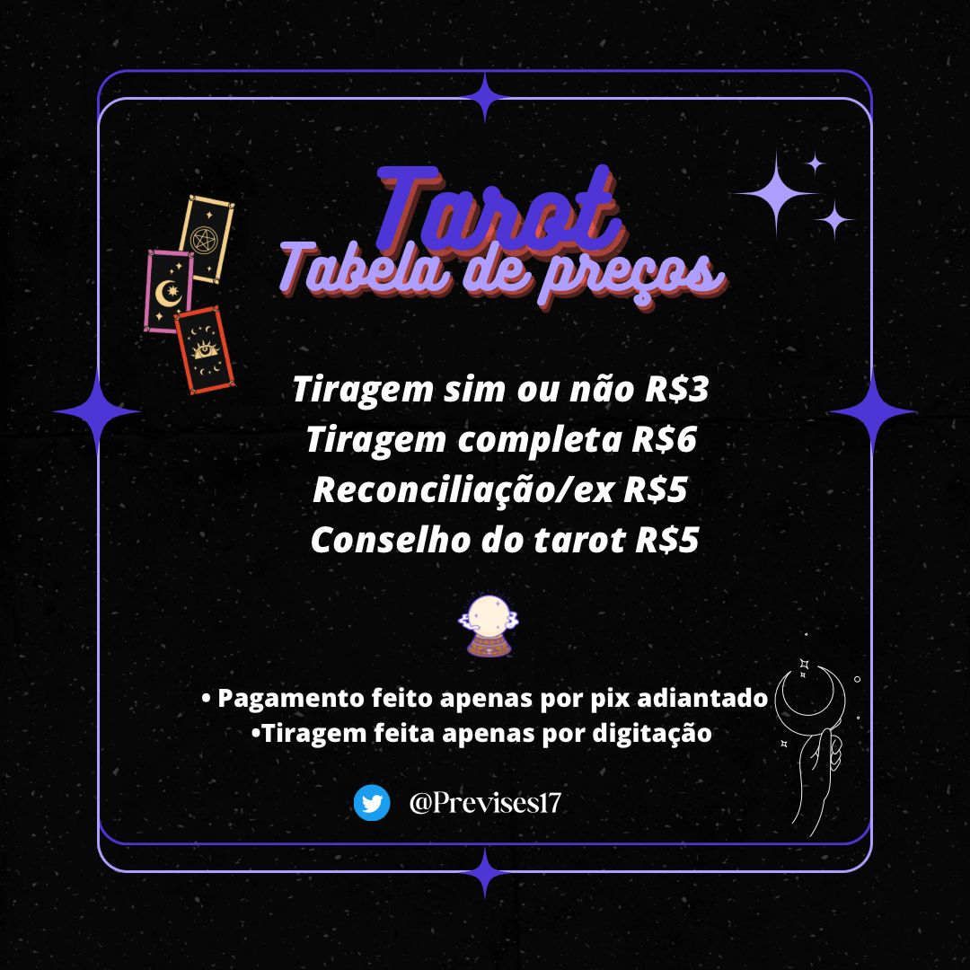 Previses17's tweet image. tabelinha de preços para vocês🔮

(consulta via dm)