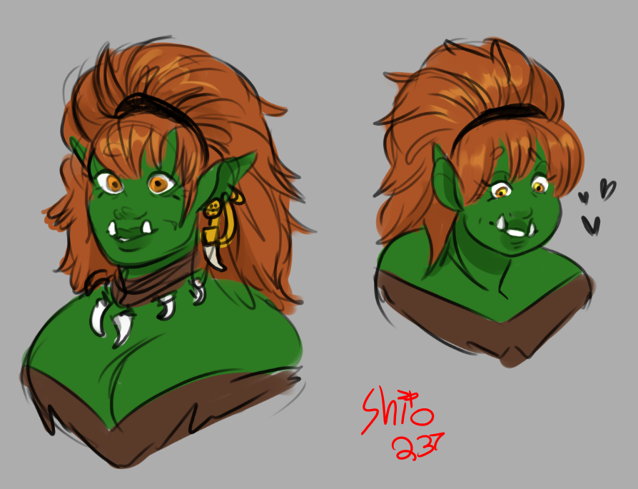 new orc milf. she's an alchemist and she makes home remedies the doctor wouldn't recommend but she swears by em