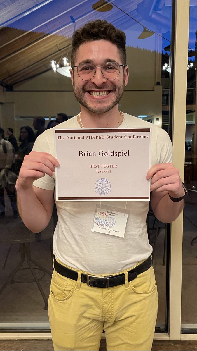 Brian Goldspiel (@briangoldspiel) on Twitter photo This was a lovely surprise! Thanks so much to everyone who voted for my lil poster. Feeling really grateful to be part of such a cool community of extremely smart people, and glad I got to share a bit of my science with 'em!! <a href="/mdphdcon/">MD/PhD National Student Conference</a> This was a lovely surprise! Thanks so much to everyone who voted for my lil poster. Feeling really grateful to be part of such a cool community of extremely smart people, and glad I got to share a bit of my science with 'em!! <a href="/mdphdcon/">MD/PhD National Student Conference</a>