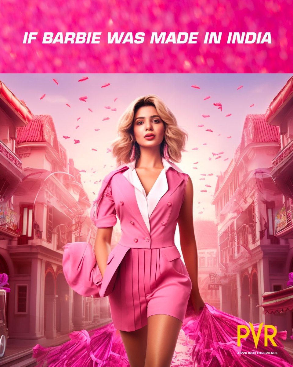 _PVRCinemas's tweet photo. Barbie is here to take you on a glamorous adventure!💗✨
Who would slay the Barbie look and would be a perfect choice if the movie was made in India? Let us know in the comments down below.

#Barbie releasing at PVR on 21st July! 
.
.
.
#MargotRobbie #KingsleyBenAdir #RyanGosling #EmmaMackey #HariNef #BarbieMovie #KiaraAdvani #AliaBhatt #SamanthaRuthPrabhu #AishwaryaRaiBachchan #IndianBarbie