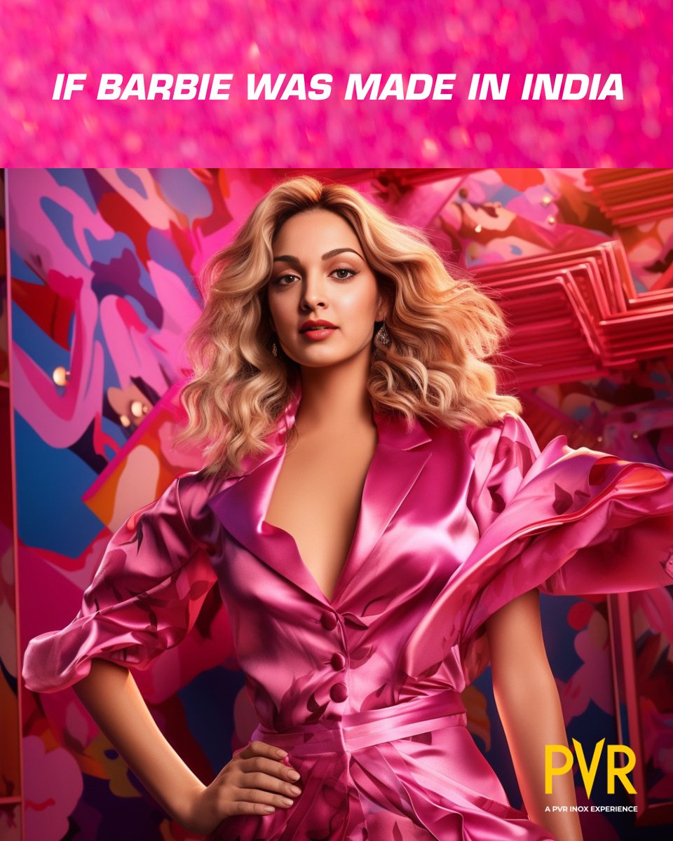 _PVRCinemas's tweet photo. Barbie is here to take you on a glamorous adventure!💗✨
Who would slay the Barbie look and would be a perfect choice if the movie was made in India? Let us know in the comments down below.

#Barbie releasing at PVR on 21st July! 
.
.
.
#MargotRobbie #KingsleyBenAdir #RyanGosling #EmmaMackey #HariNef #BarbieMovie #KiaraAdvani #AliaBhatt #SamanthaRuthPrabhu #AishwaryaRaiBachchan #IndianBarbie