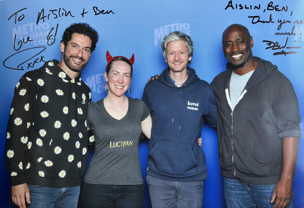 aislinclare's tweet photo. #Lucifer pics from @MetroComicCon in Melbourne with @tomellis17 and @dbwofficial https://t.co/jXjWeeleCG