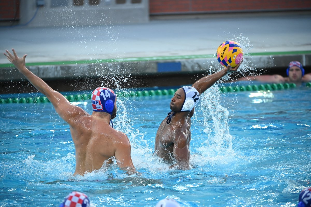 USAWP's tweet photo. The @TeamUSA Men lost to Croatia this evening at @MtSAC. Ryder Dodd scored twice and Drew Holland recorded six saves after Hall of Famer @MerrillMoses was honored following his opening stint in net!

Recap: https://t.co/khw9hNZTWI

#TeamUSA | #WaterPolo

📸 @jjmoorephoto https://t.co/fW0RAzWwNr