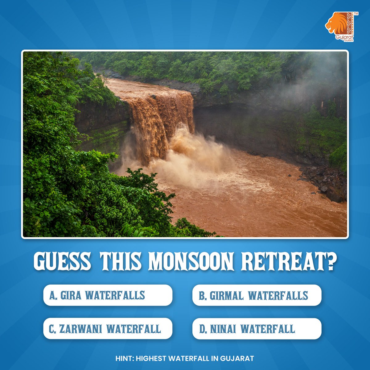 We are here with another quiz. Can you guess the name of this breathtaking waterfall?

Share your answers in the comment section. 

#gujarattourism #incredibleindia #dekhoapnadesh #Gujarat #TravelTrivia #GeographyChallenge #IconicLandmarks #TestYourKnowledge #FunTrivia #quiz