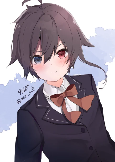 本アカウントのアイコン用にオリキャラを描いた オッドアイが昔から大好きです  #オリジナルキャラクター