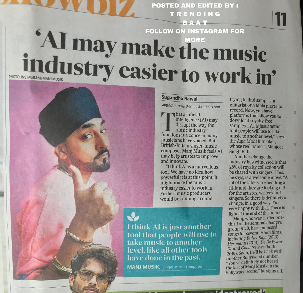 <a href="/MANJmusik/">MANJmusik</a> SUPER STAR  JEE MAKING EVERYONE PROUD ⭐✨⭐✨⭐✨⭐✨⭐✨ 

#trending #viral #bollywood  #manjmusik #manjmusic