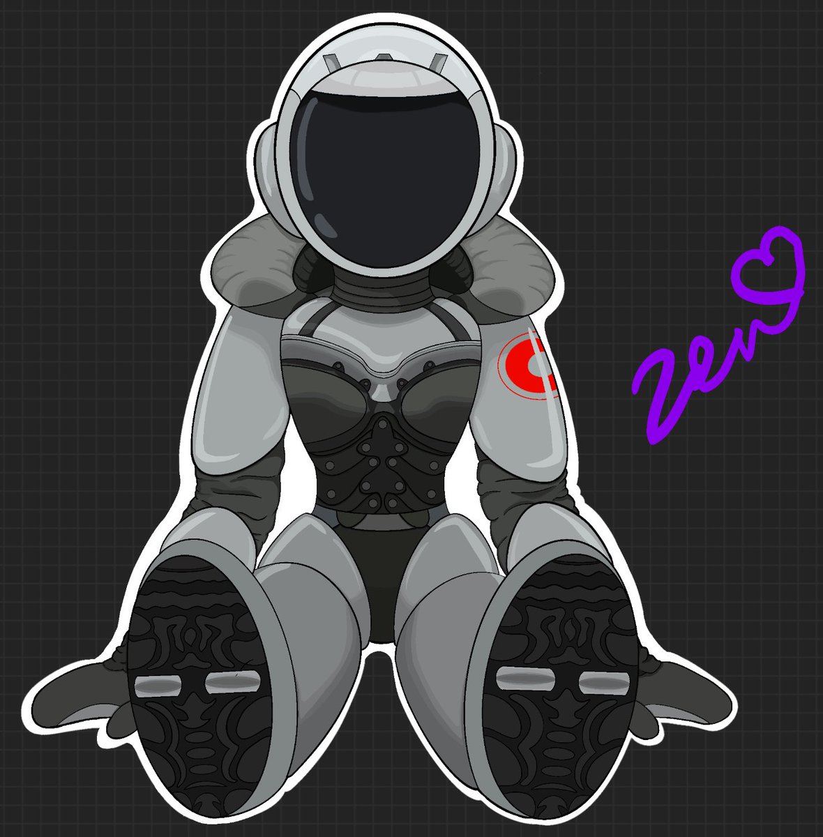 I honestly don’t know what I’m doing but have a plush/sticker of #murderbot.  Digital art hurts my brain. #murderbotdiaries #marthawells #art #NewArtist