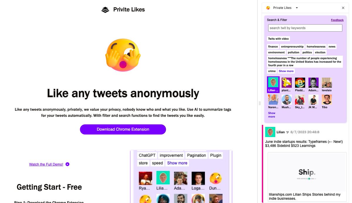 kenshilin's tweet photo. A chrome extension(STILL pending review) can help you like tweets, and manage them with Filter&amp;Search functions, all this is anonymously. How does it work? Can read for details: https://t.co/i6DbosqNxE

#buildinpublic https://t.co/7bK0FNk8Hc