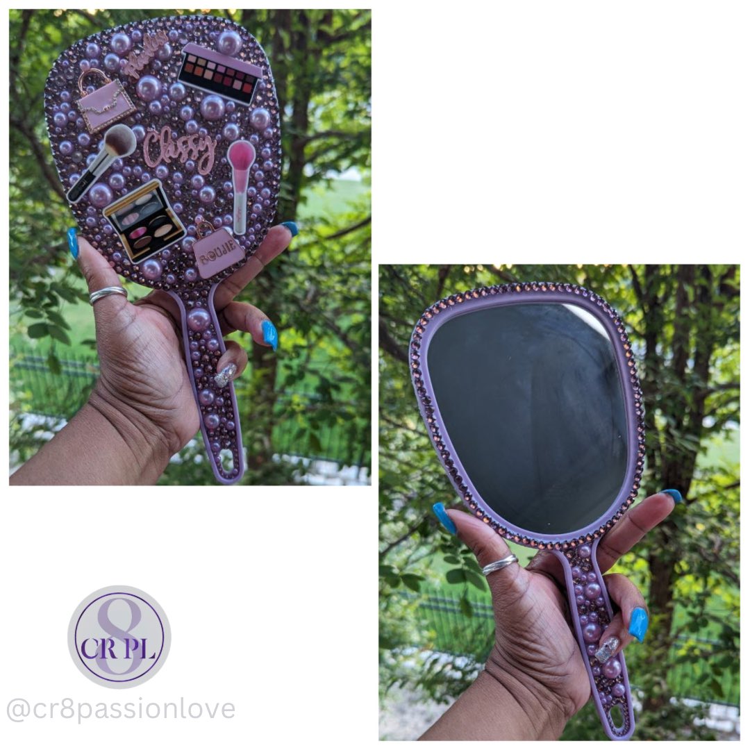 Blinged Mirror 🪞
👉🏾Available Now
#Cr8PL #blingedmirror #compactmirror #vanitymirror #handcrafted #bling #blackcrafters #blackcreatives
