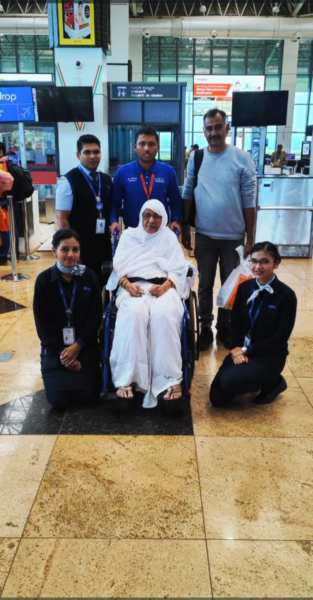 rashid1407's tweet photo. @IndiGo6E 
"Grateful to the efficient Indigo team at Belgaum for their exceptional handling of my 81-year-old wheelchair-bound mother's travel to Hyderabad on July 8th. Special thanks to Vishal, Jyoti, Humera, and support staff Dinesh for their outstanding care." #IndigoAirlines https://t.co/SnfpM1O3wj