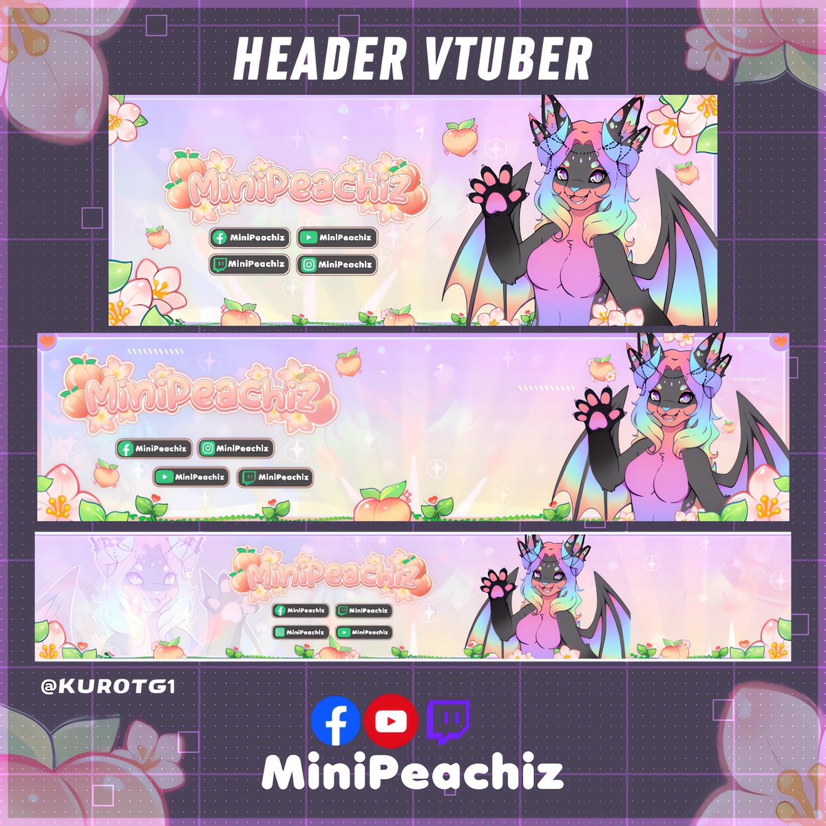Kurotg1's tweet photo. Vtuber banner commission✨
#Peach #VtuberHeader https://t.co/aoyujKoliC