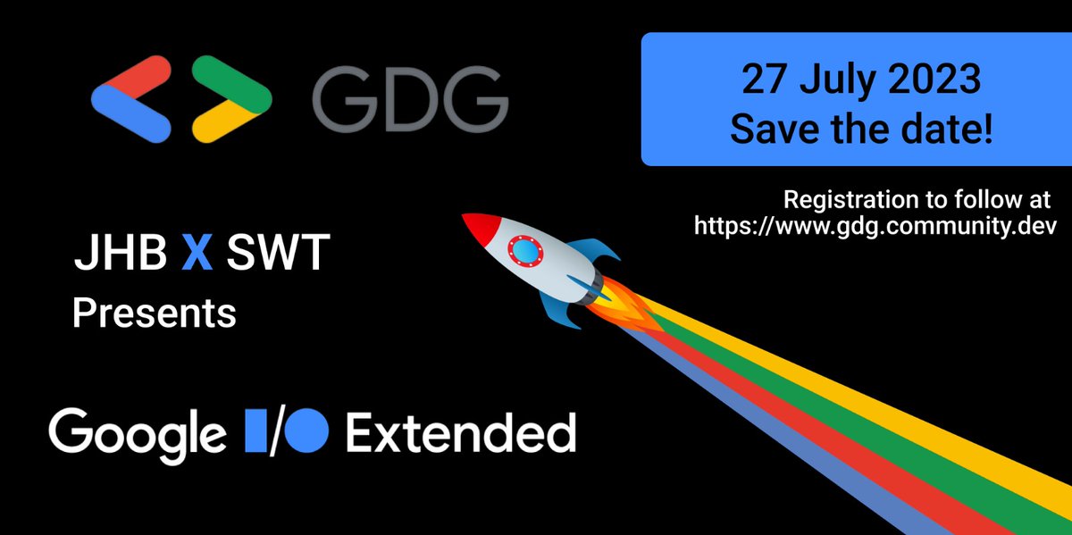 📢 Save the Date!

Join us for an unforgettable experience at the Google I/O Extended event! Get ready to dive into the world of innovation, explore cutting-edge technologies, and connect with like-minded tech enthusiasts.

#GoogleIOExtendedJHBxSWT

RSVP: shorturl.at/cwBER