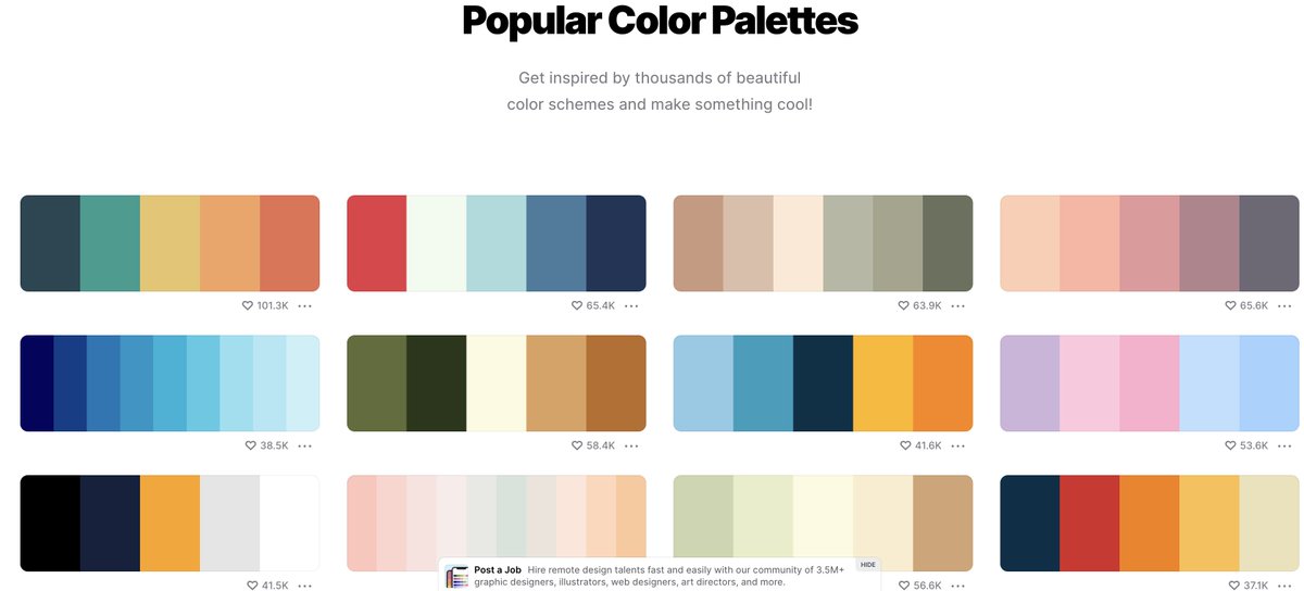 RosanaFerrero's tweet photo. 🎨 ¡Paletas de colores populates! Inspírate con miles de hermosos esquemas de color y haz que tus visualizaciones de datos brillen 💫
https://t.co/1yr4BTRzzb 
#dataviz #rstats #datavisualization #datascience #stats #analytics 
RT @NasrinAttar https://t.co/JiqyccxwUK