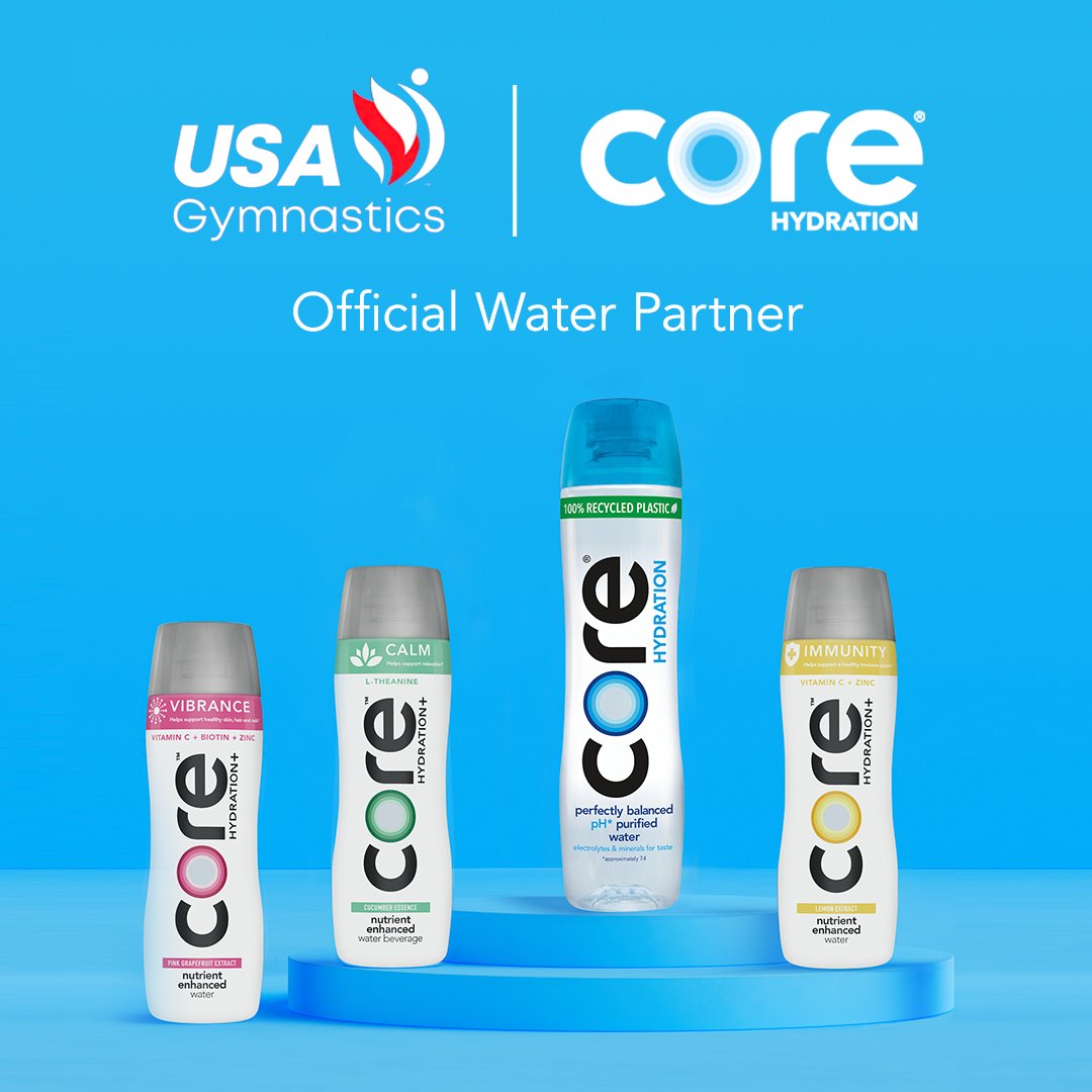 insidethegames's tweet photo. #USAGymnastics has entered a partnership with #CoreHydration through to the #Paris2024 #Olympics in which its products are set to be supplied to athletes and the #USClassic is to be renamed

https://t.co/dKiQBGNn7x #gymnastics @USAGym @COREdrinks https://t.co/GcI5uuEWrH
