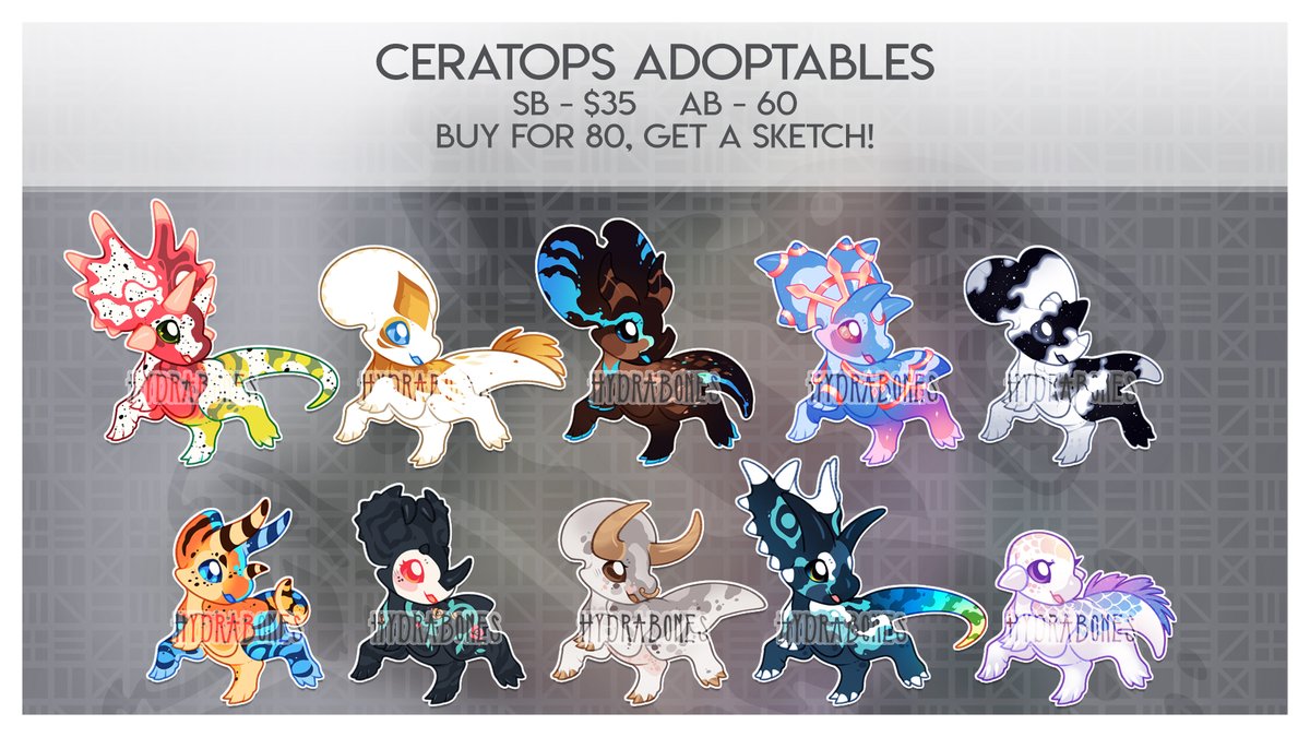 TIME FOR A NEW SET OF CERATOPSID! This will actually be my last set on this base!!

Details below!