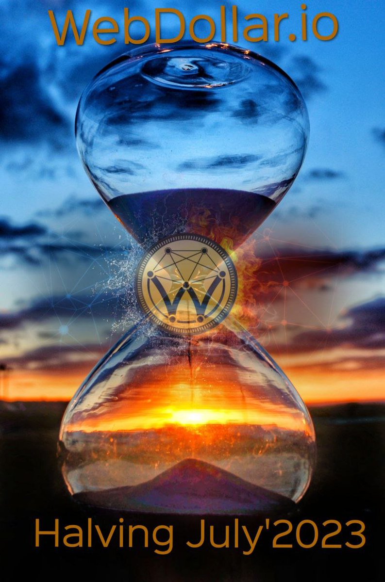 #Webdollar Halving event it't already here!!
The #mining blocks are reduced to 750 #WEBD 
Long Journey from 6000 WEBD a block

 Embrace reduced block rewards and increased scarcity as we embark on a new phase of growth and prosperity.

 #WebdollarHalving #NewPhase  #CryptoNews