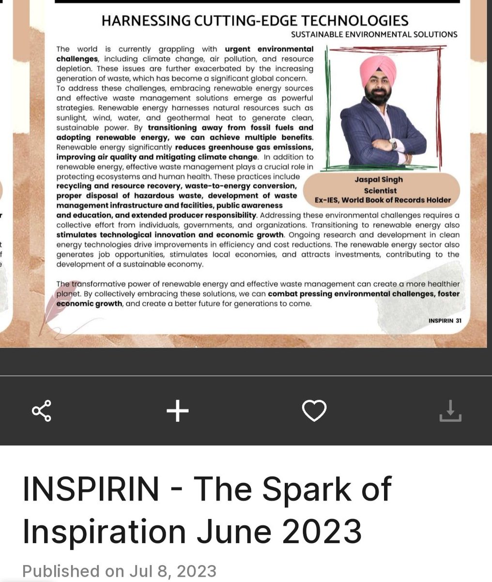 Environmental Engineering and discussing sustainable environmental solutions has always been close to my heart. I feel incredibly happy to share that one of my articles on 'Harnessing cutting-edge technologies for sustainable environmental solutions' has been published in