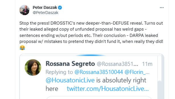Rossana Segreto (@rossana38510044) on Twitter photo Dear <a href="/PeterDaszak/">Peter Daszak</a> could you please release the copy of DEFUSE without weird gaps and with the DURC risk mitigation plan written by Baric?
x.com/Rossana3851004… Dear <a href="/PeterDaszak/">Peter Daszak</a> could you please release the copy of DEFUSE without weird gaps and with the DURC risk mitigation plan written by Baric?
x.com/Rossana3851004…