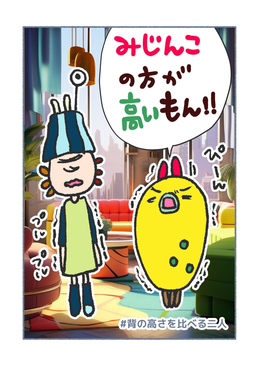 みじんこは誰よりも背ー高いよっ
#背の高さを比べる二人 #コルクラボマンガ専科 https://t.co/Q7LkykoepB