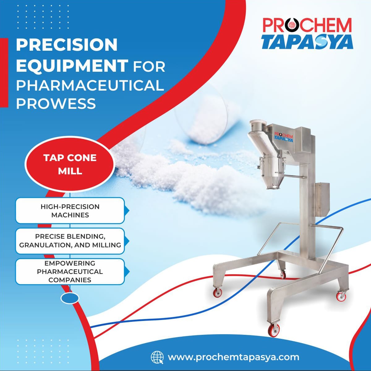 TapasyaIndia's tweet image. Unleash the power of precision with Prochem Tapasya&apos;s cutting-edge equipment designed for pharmaceutical excellence.

#ExpertEngineering #PharmaceuticalProcessing #EngineeringSolutions #FluidBedDryers #RapidMixerGranulators #OscillatingGranulators #SuperiorPerformance