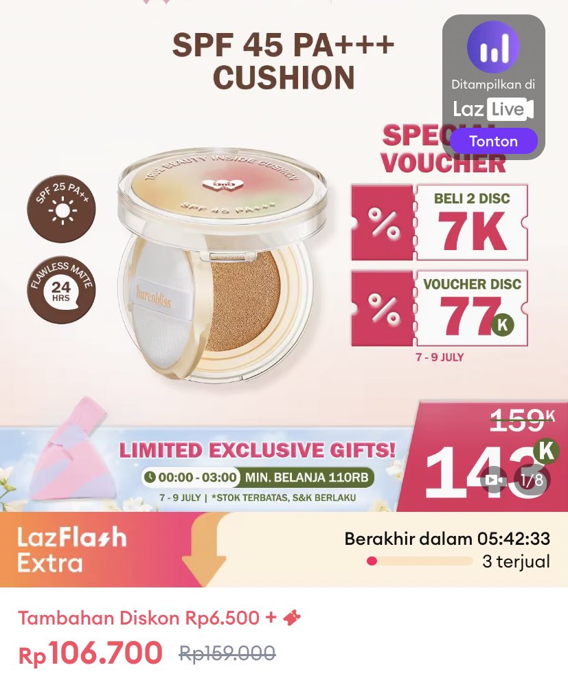 diskonskincare's tweet photo. DISKON!!! 

BNB BARENBLISS Korean Bloomatte True Beauty Inside Cushion

https://t.co/BWzLjnYobM
https://t.co/BWzLjnYobM

WTS WTB Barenbliss BNB Cushion Bedak Liptint Lipcream Jual Cari Diskon Promo Make Up Skincare Eyeliner https://t.co/SlOedWfoj1